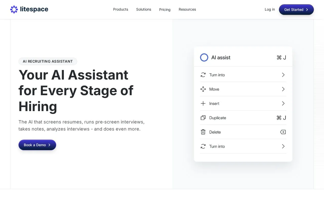 Litespace homepage screenshot
