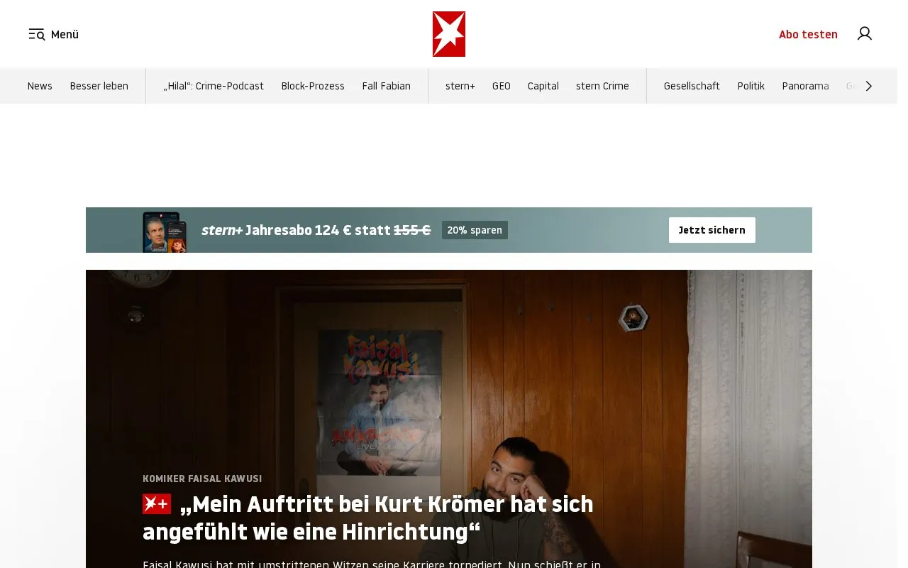 Stern homepage screenshot
