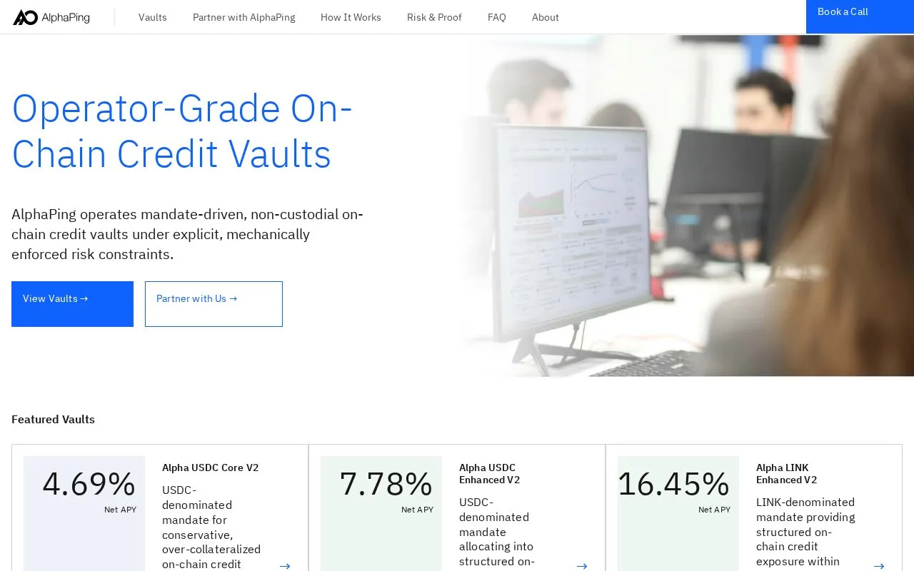 AlphaPing homepage screenshot