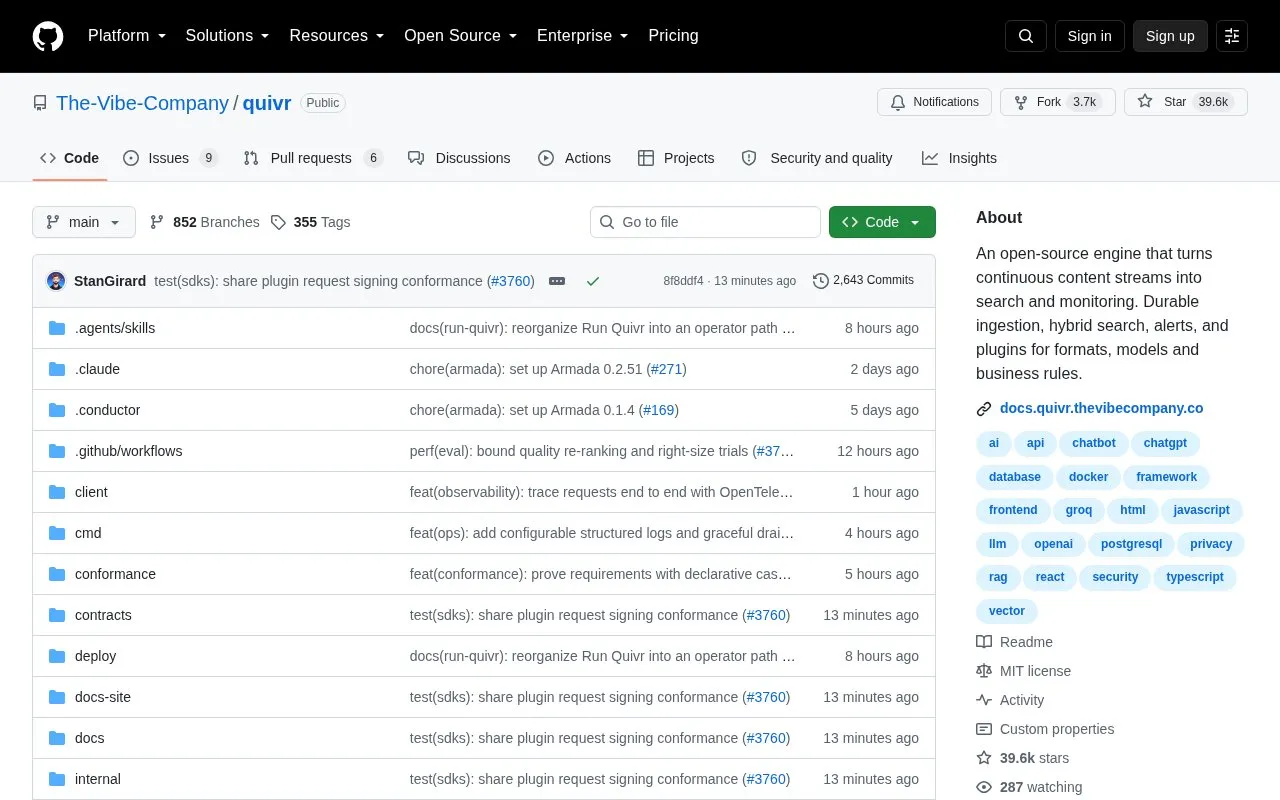 quivr homepage screenshot