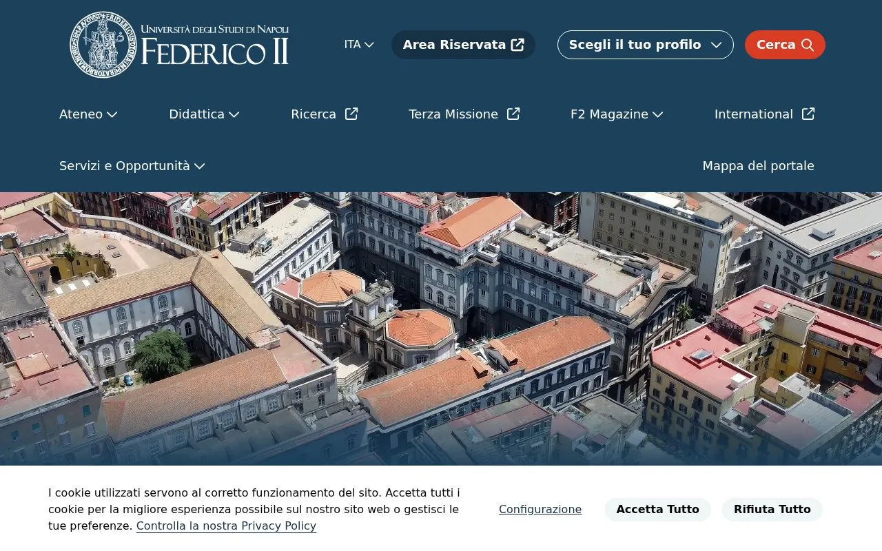 Universita degli Studi di Napoli Federico II homepage screenshot
