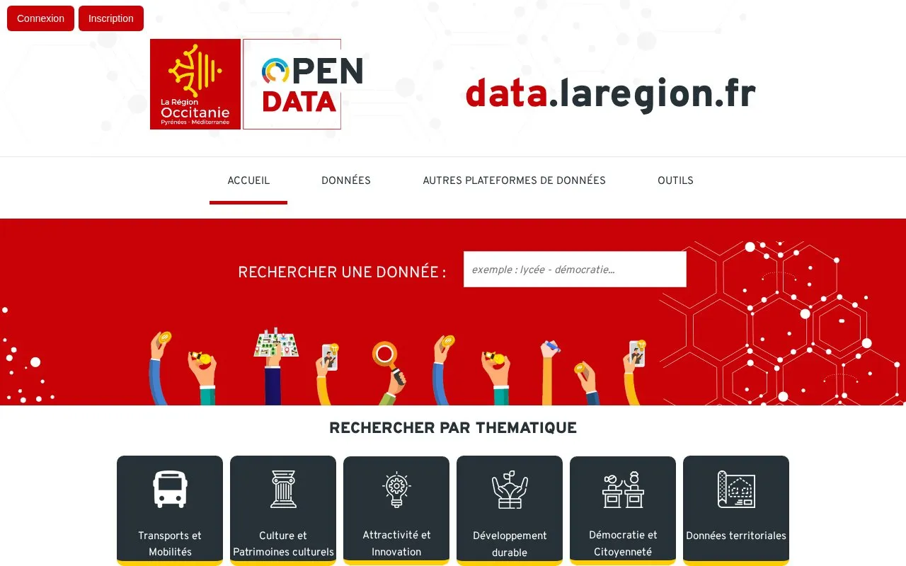 data.laregion.fr homepage screenshot