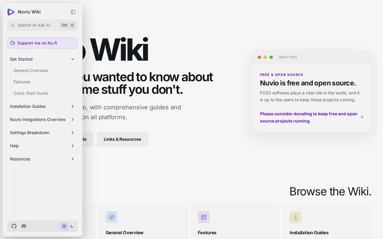 Wiki / Guides homepage screenshot