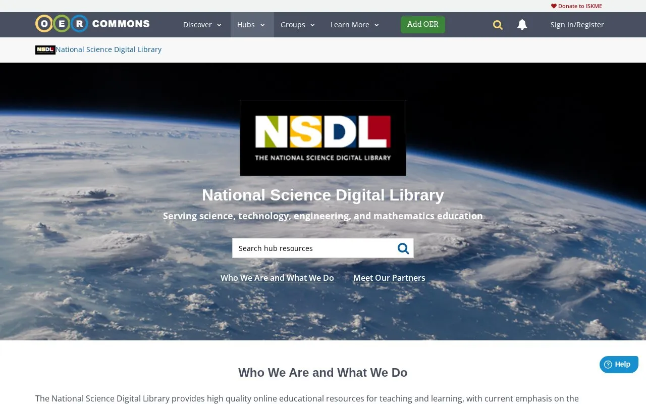 National Science Digital Library homepage screenshot