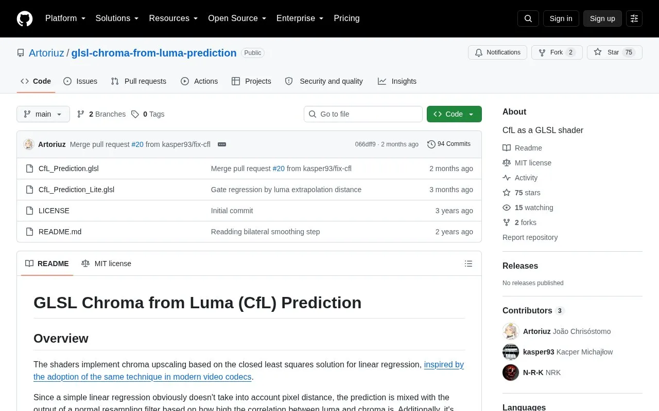 GLSL CFL Prediction homepage screenshot
