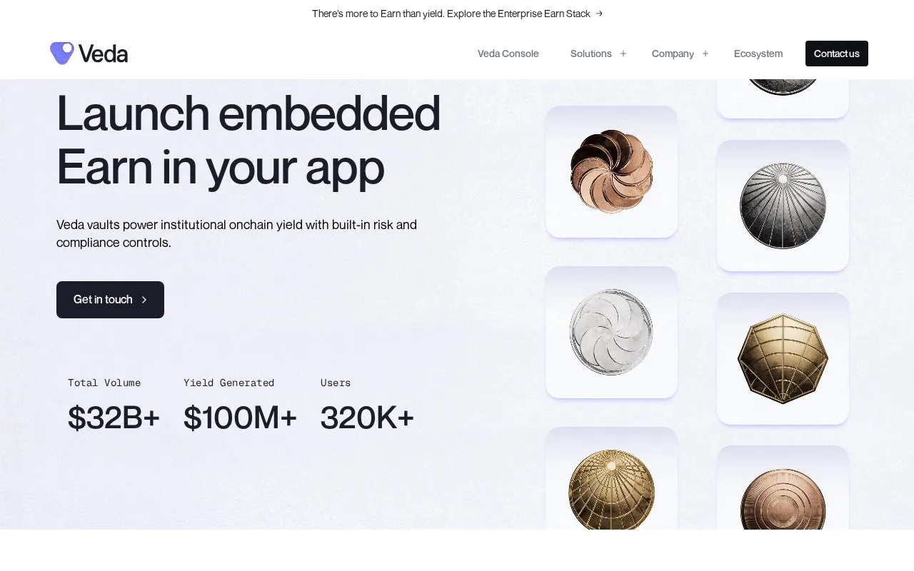 Veda homepage screenshot