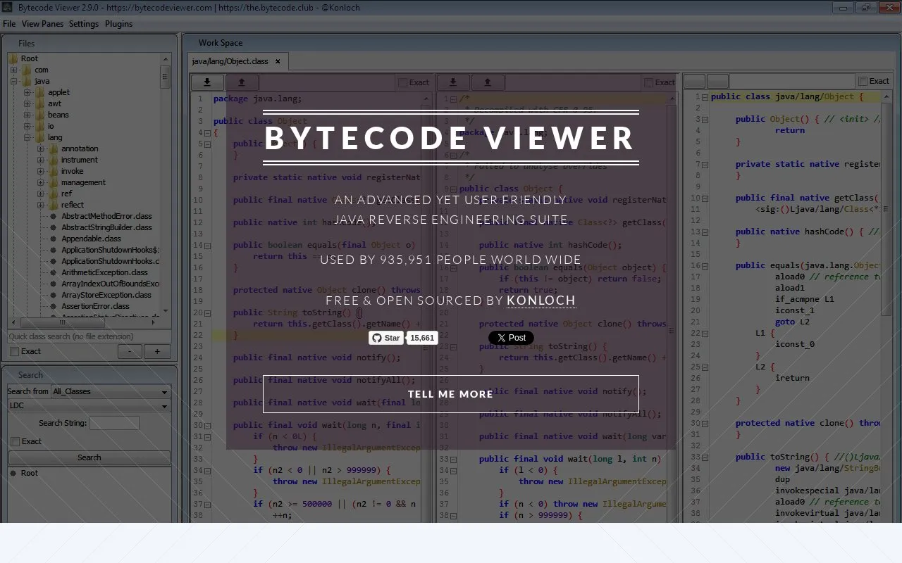 bytecode-viewer homepage screenshot