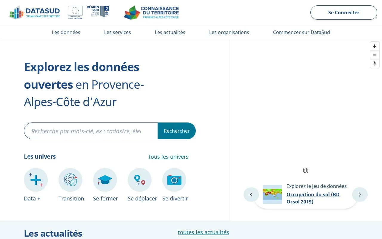DataSud homepage screenshot