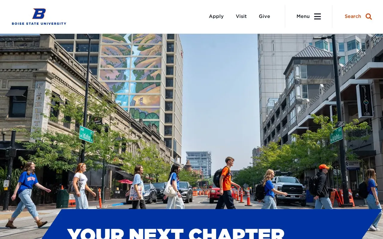 Boise State University homepage screenshot