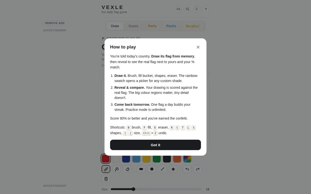 Vexle homepage screenshot