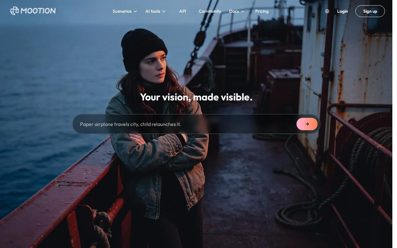 Mootion homepage screenshot