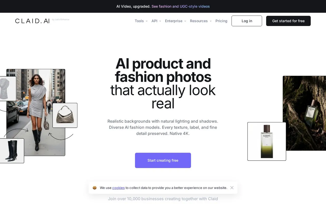 Claid AI homepage screenshot