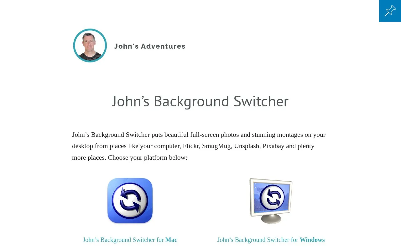 Background Switcher homepage screenshot