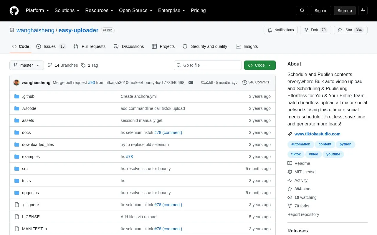 easy-uploader homepage screenshot