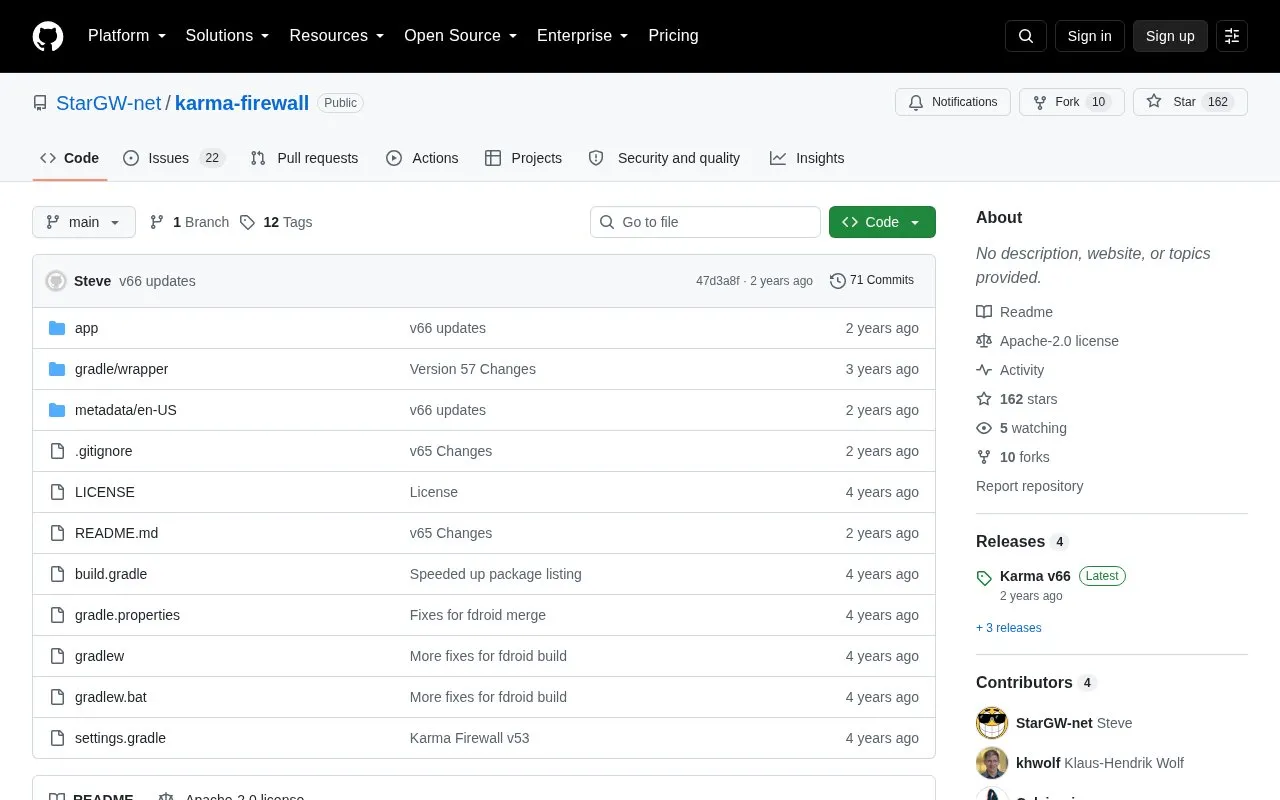 Karma homepage screenshot