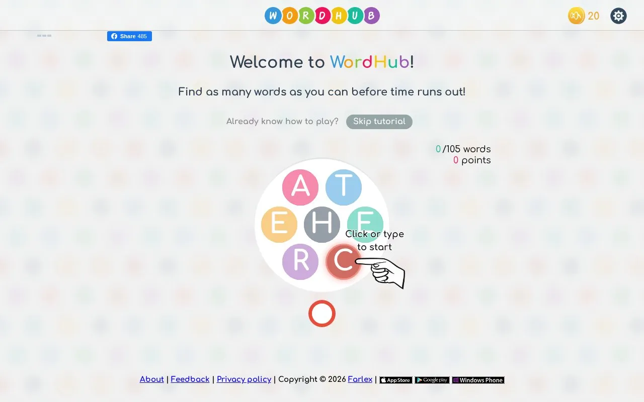 WordHub homepage screenshot