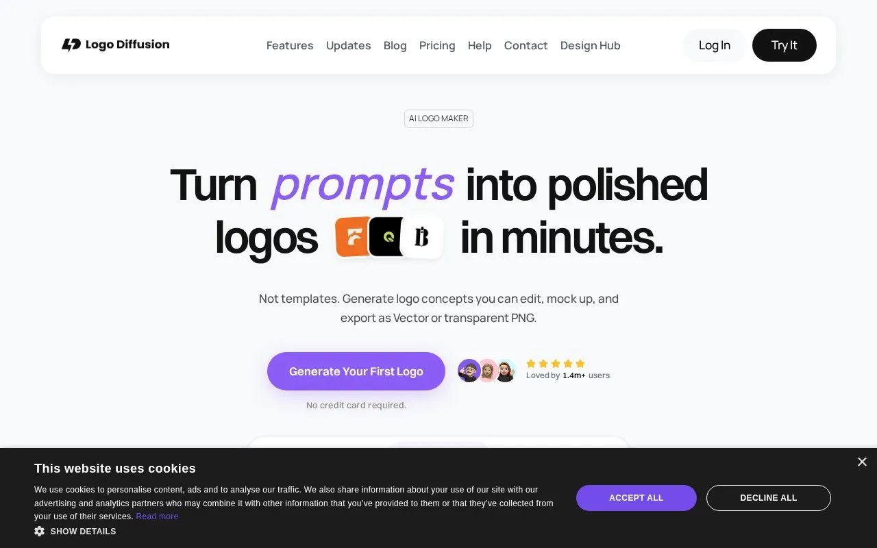 Logo Diffusion homepage screenshot