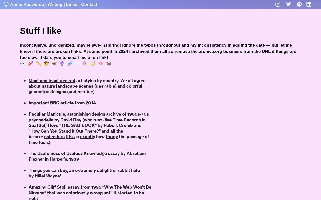 Lots of Links homepage screenshot