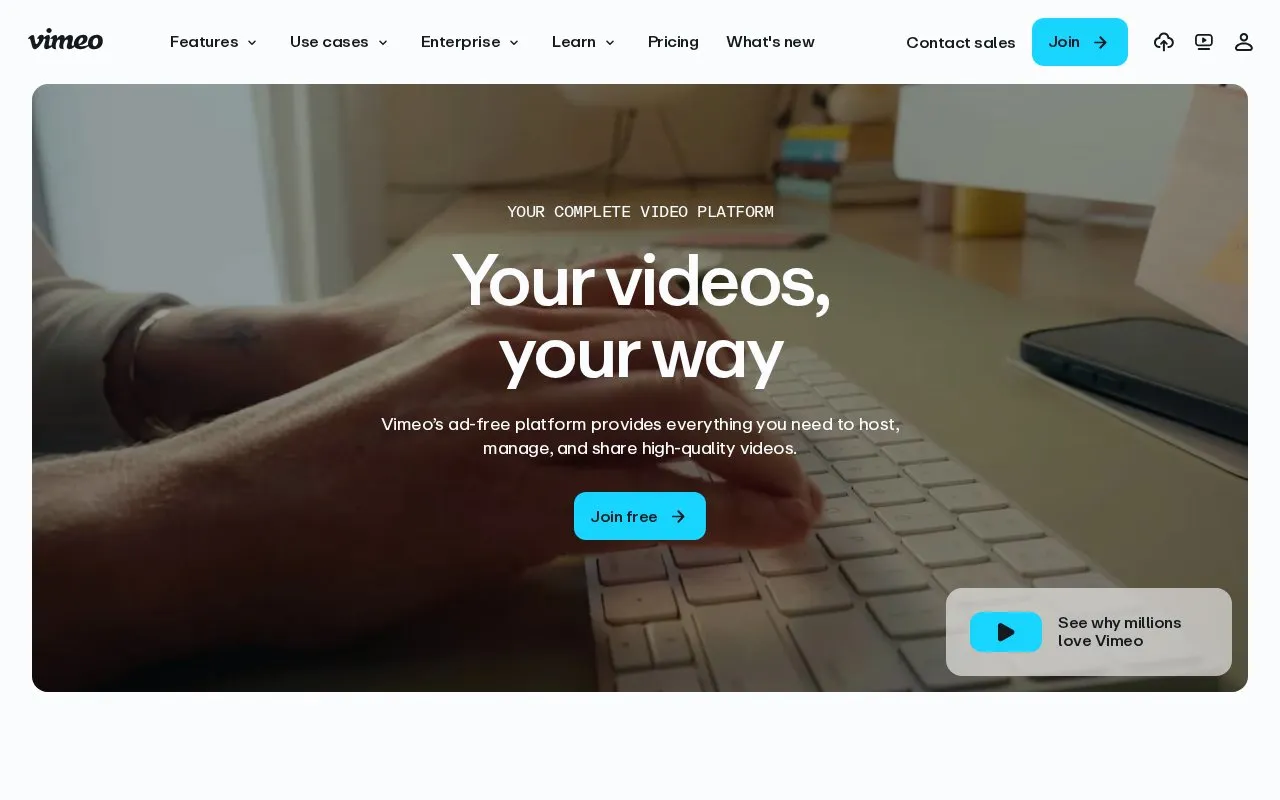 Vimeo homepage screenshot