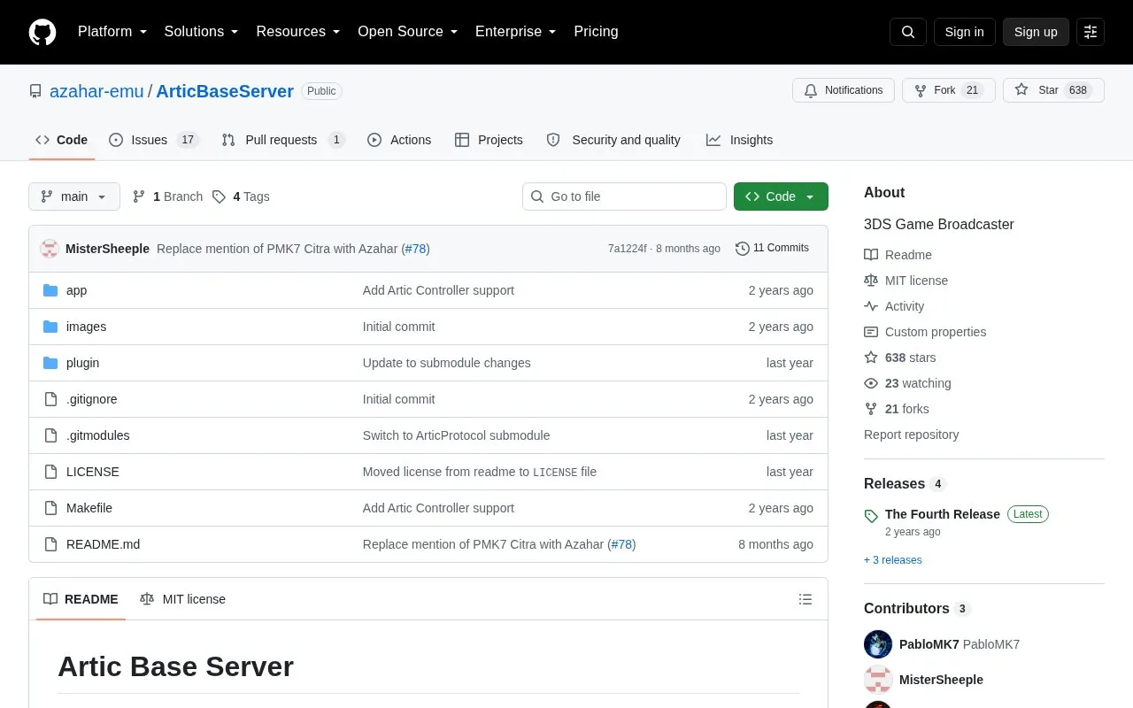 Artic Base homepage screenshot