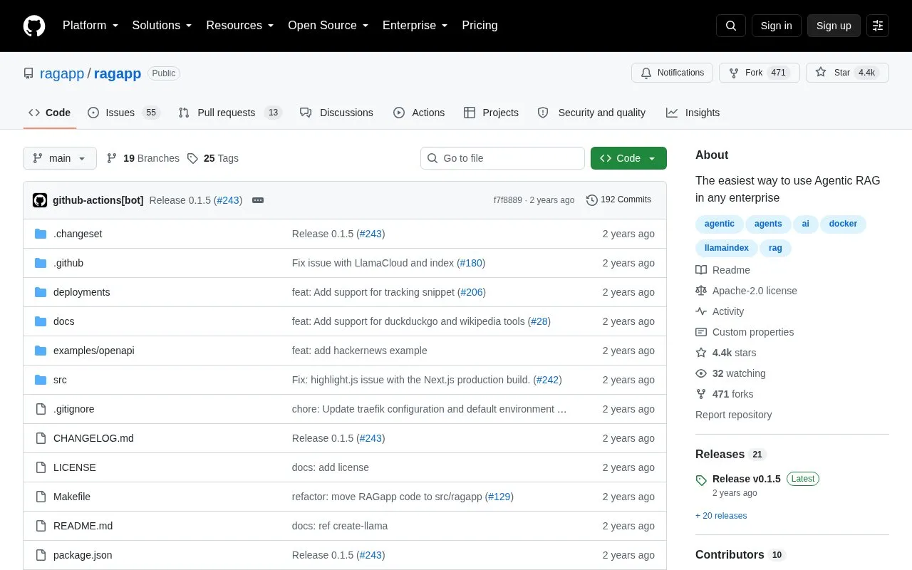 ragapp/ragapp homepage screenshot