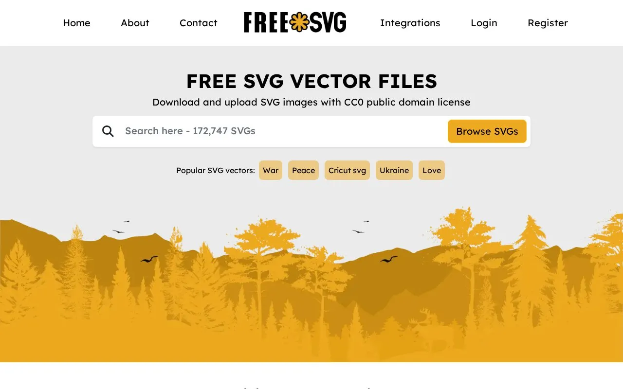 FreeSVG homepage screenshot