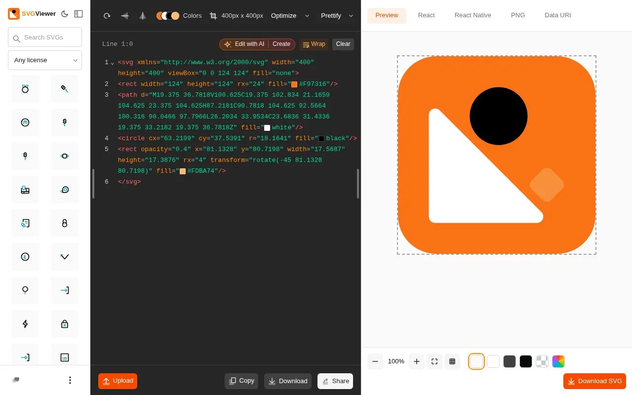 SVG Viewer homepage screenshot