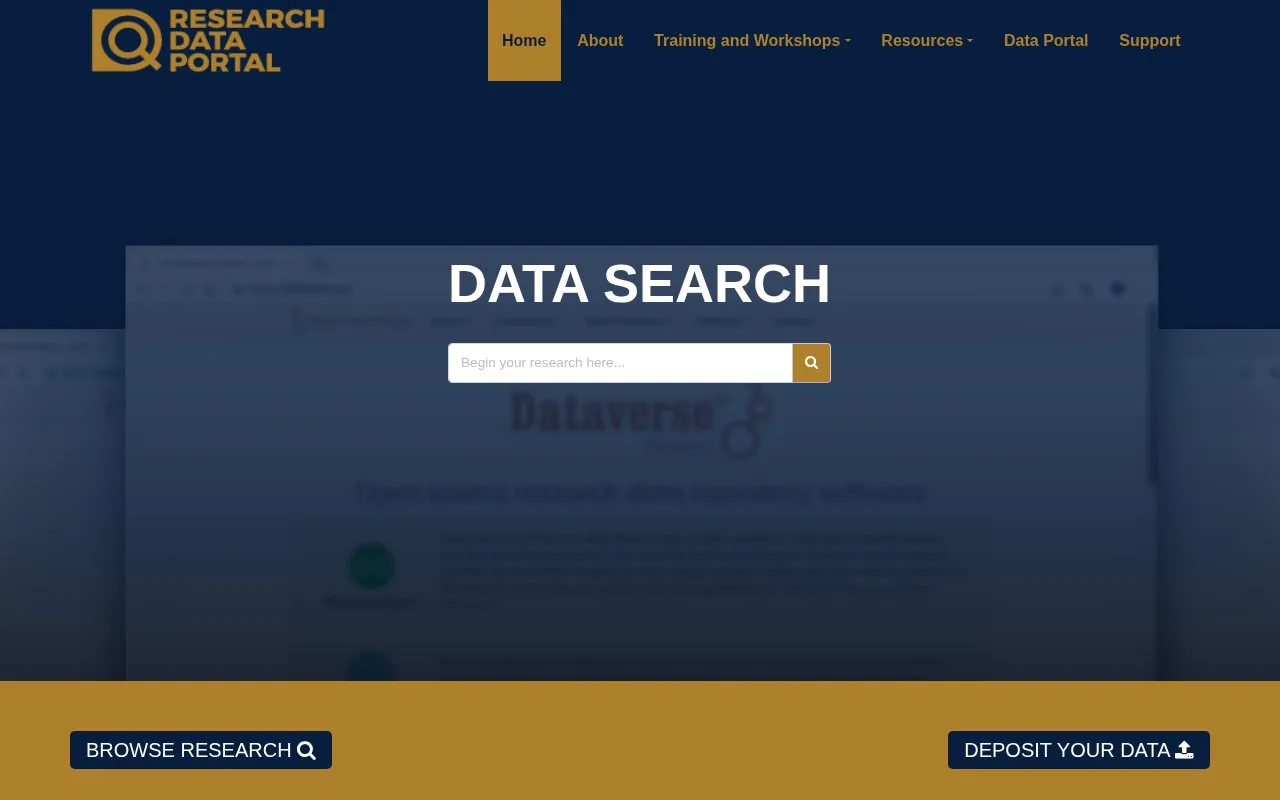 FIU Research Data Portal homepage screenshot