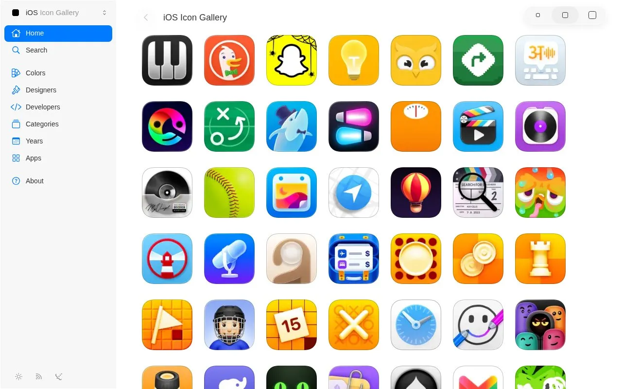 iOS Icon Gallery homepage screenshot