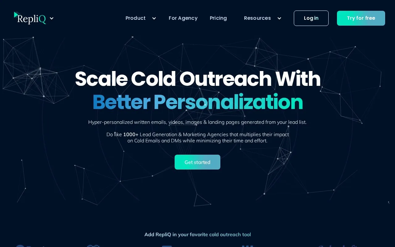 RepliQ homepage screenshot