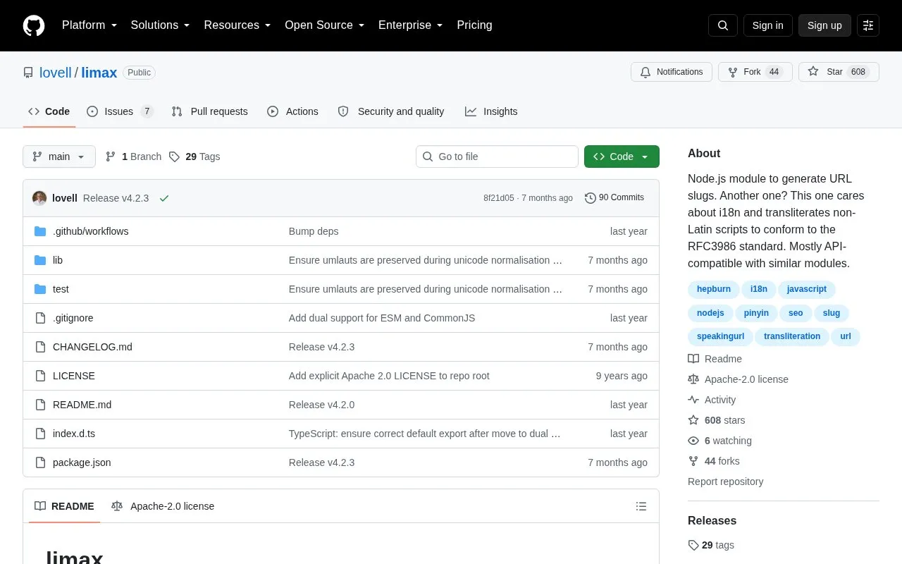 limax homepage screenshot