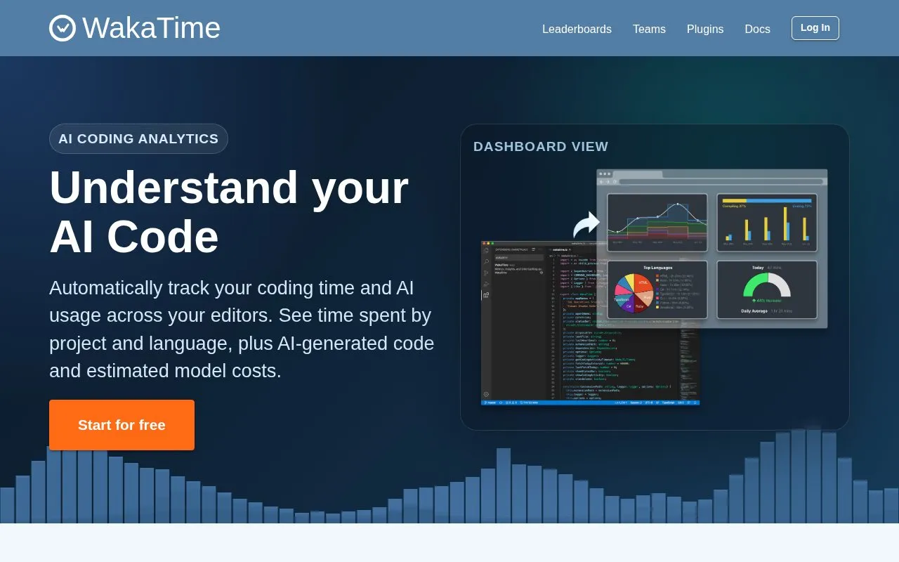 WakaTime homepage screenshot