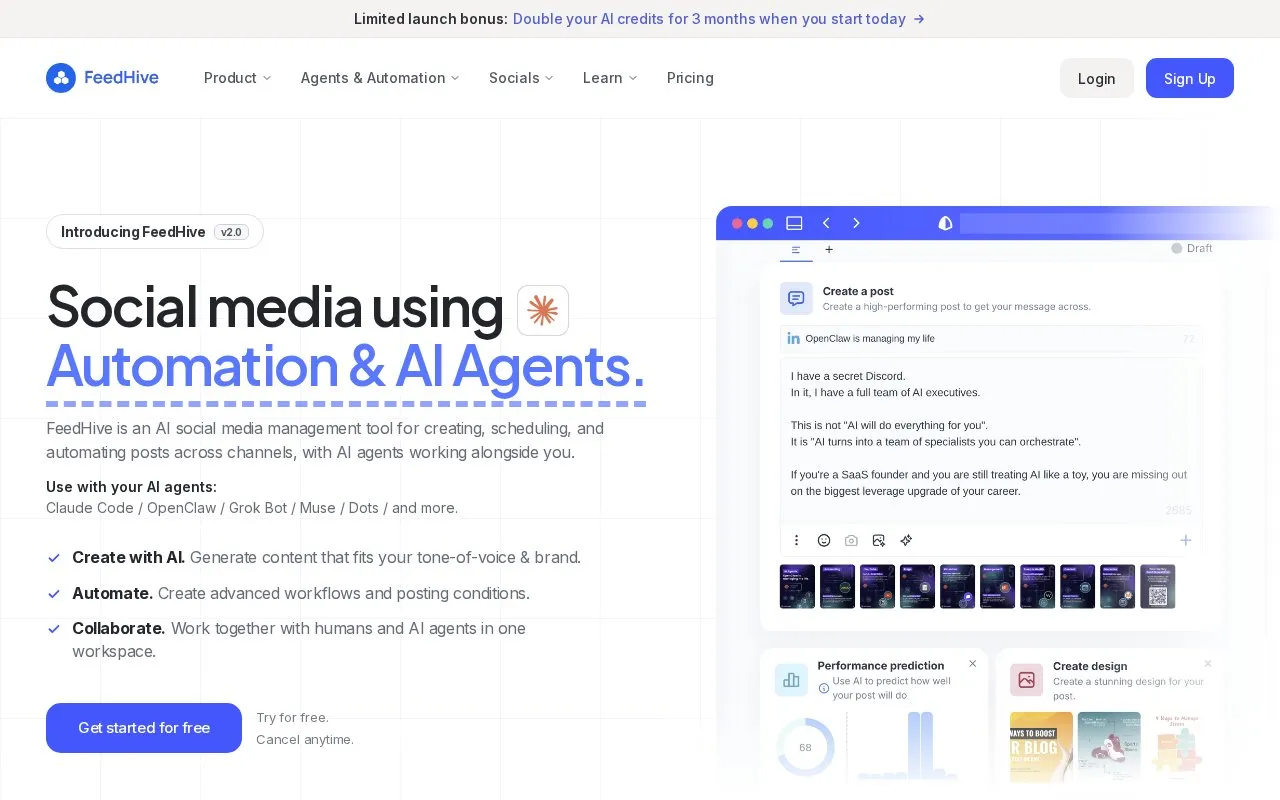 FeedHive homepage screenshot