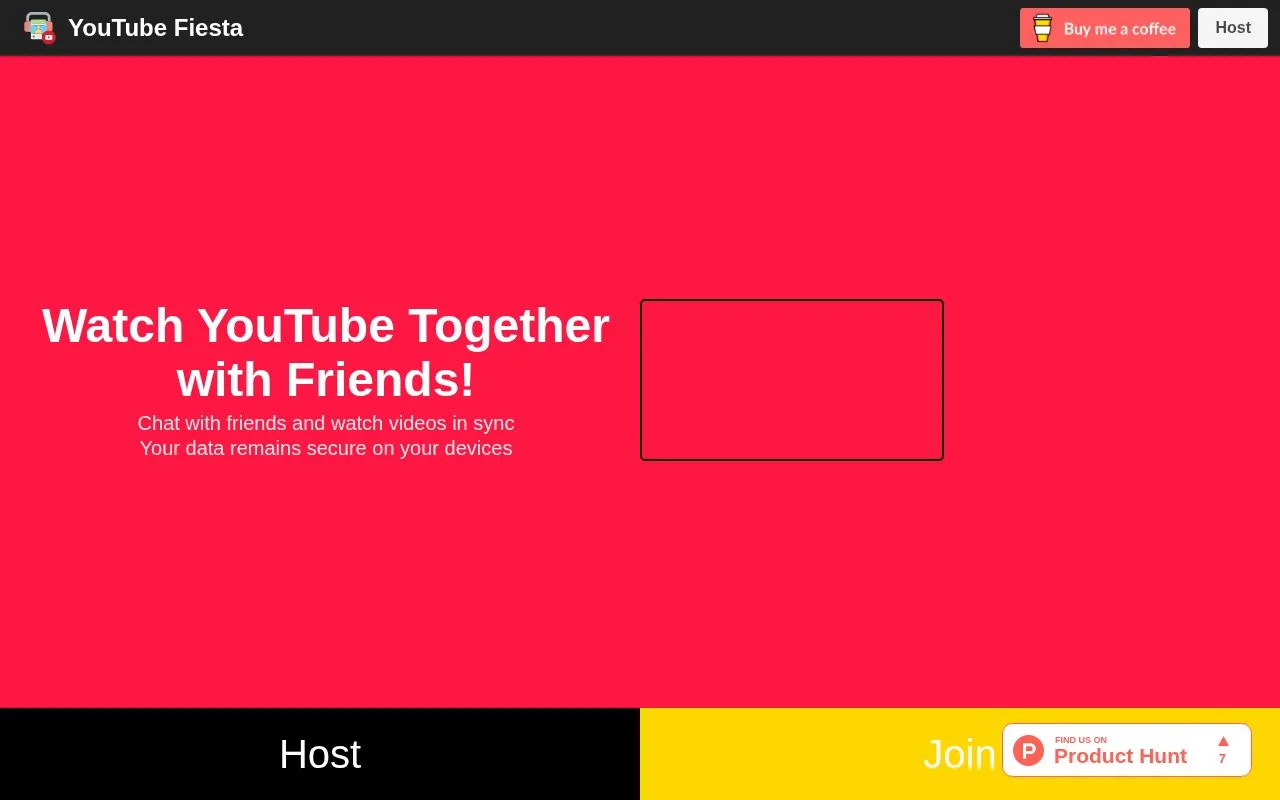 YouTube Party homepage screenshot