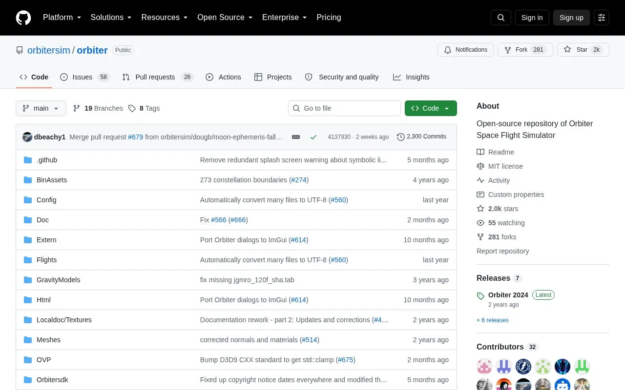 Orbiter homepage screenshot