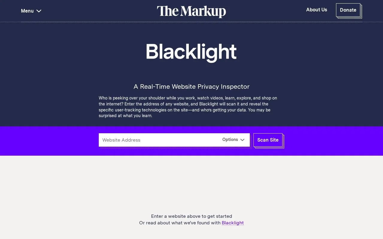 Blacklight homepage screenshot