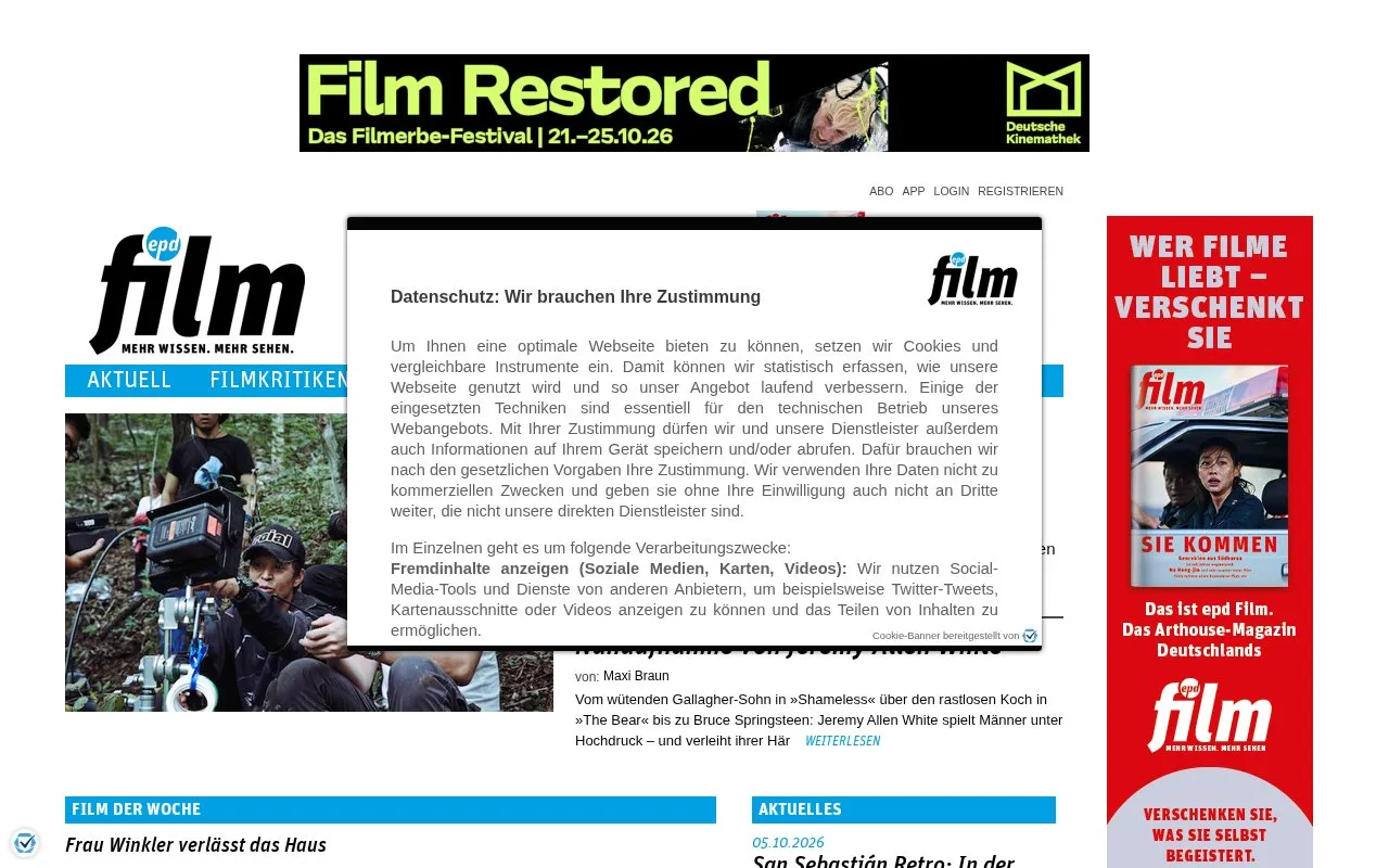 Epd Film homepage screenshot