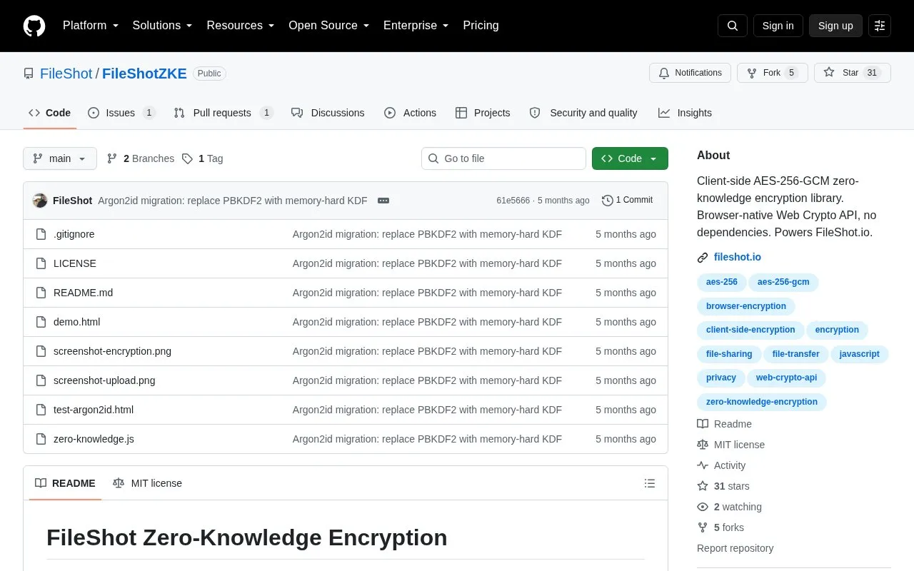 FileShot.io homepage screenshot