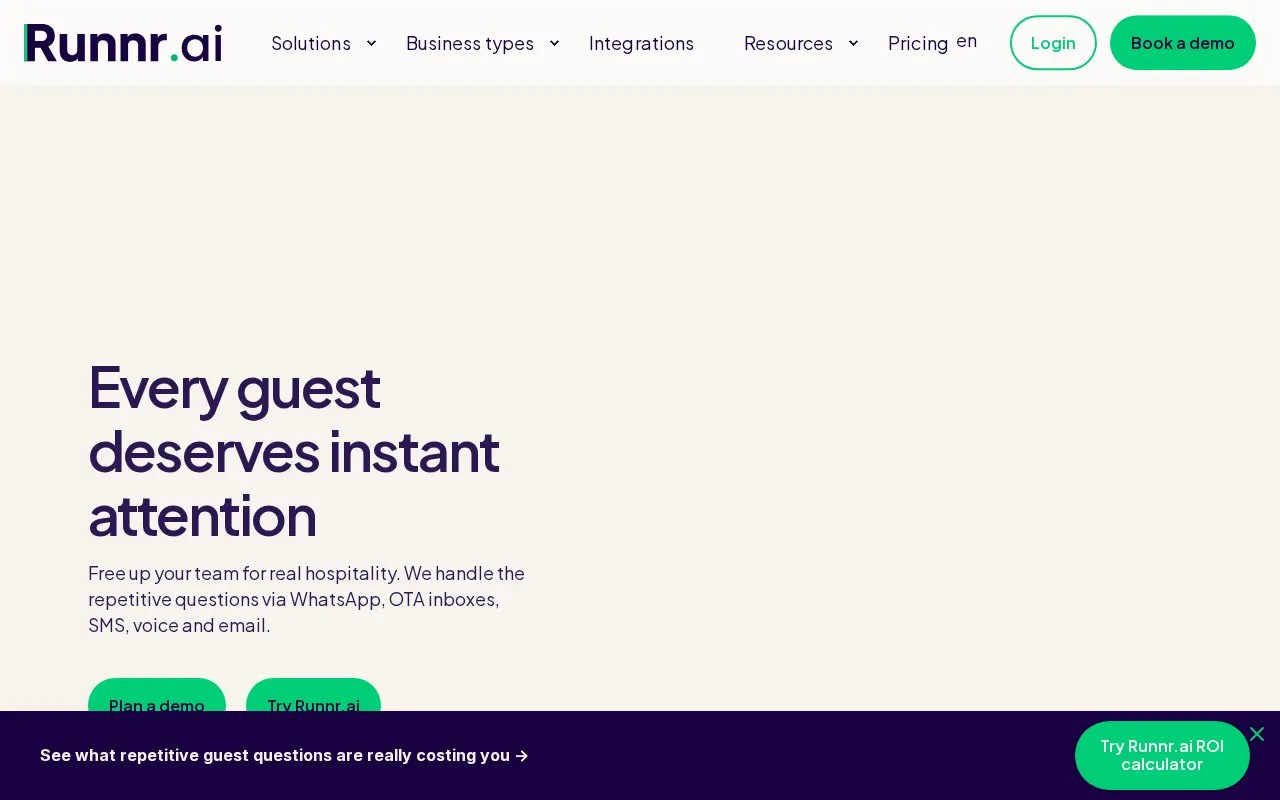 Runnr.ai homepage screenshot