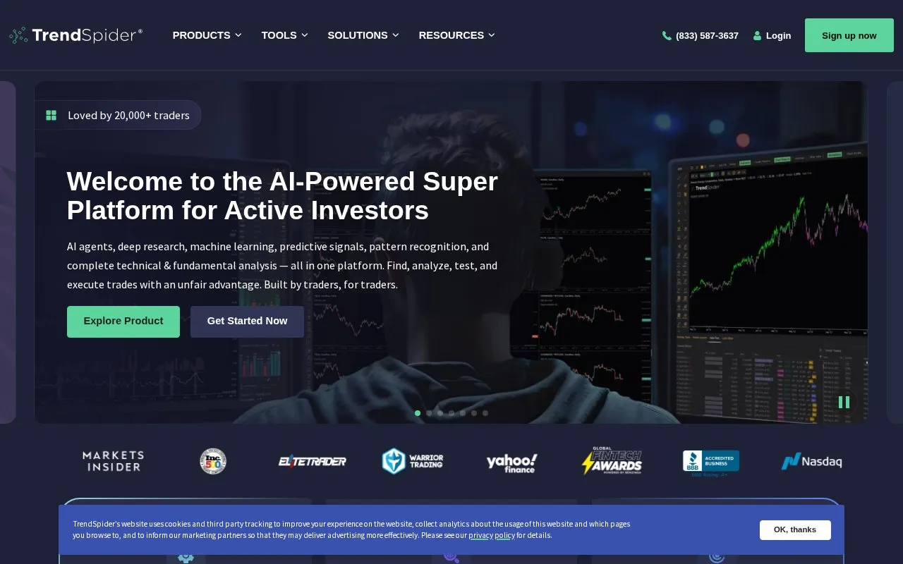 TrendSpider homepage screenshot