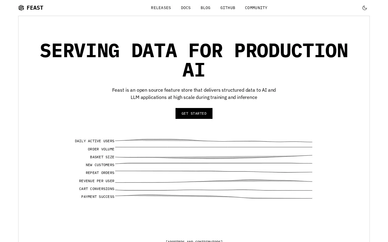 Feast homepage screenshot