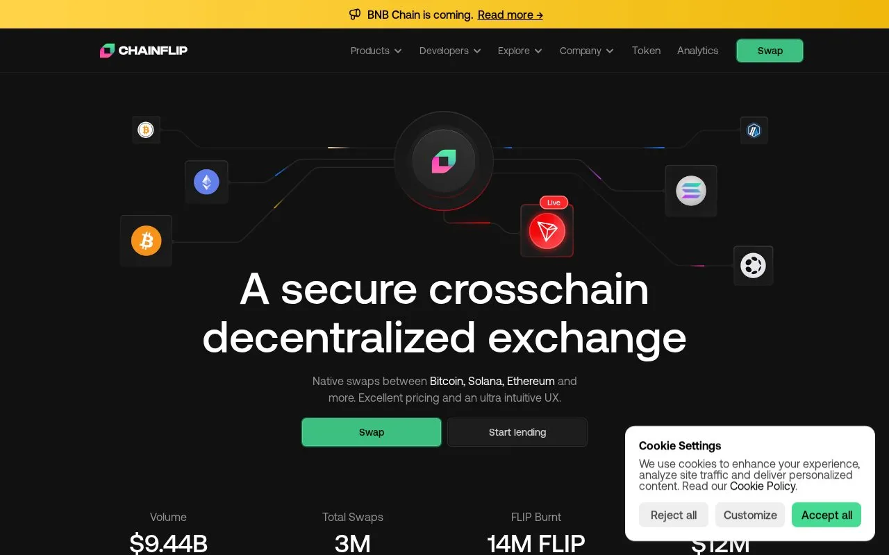 Chainflip AMM homepage screenshot