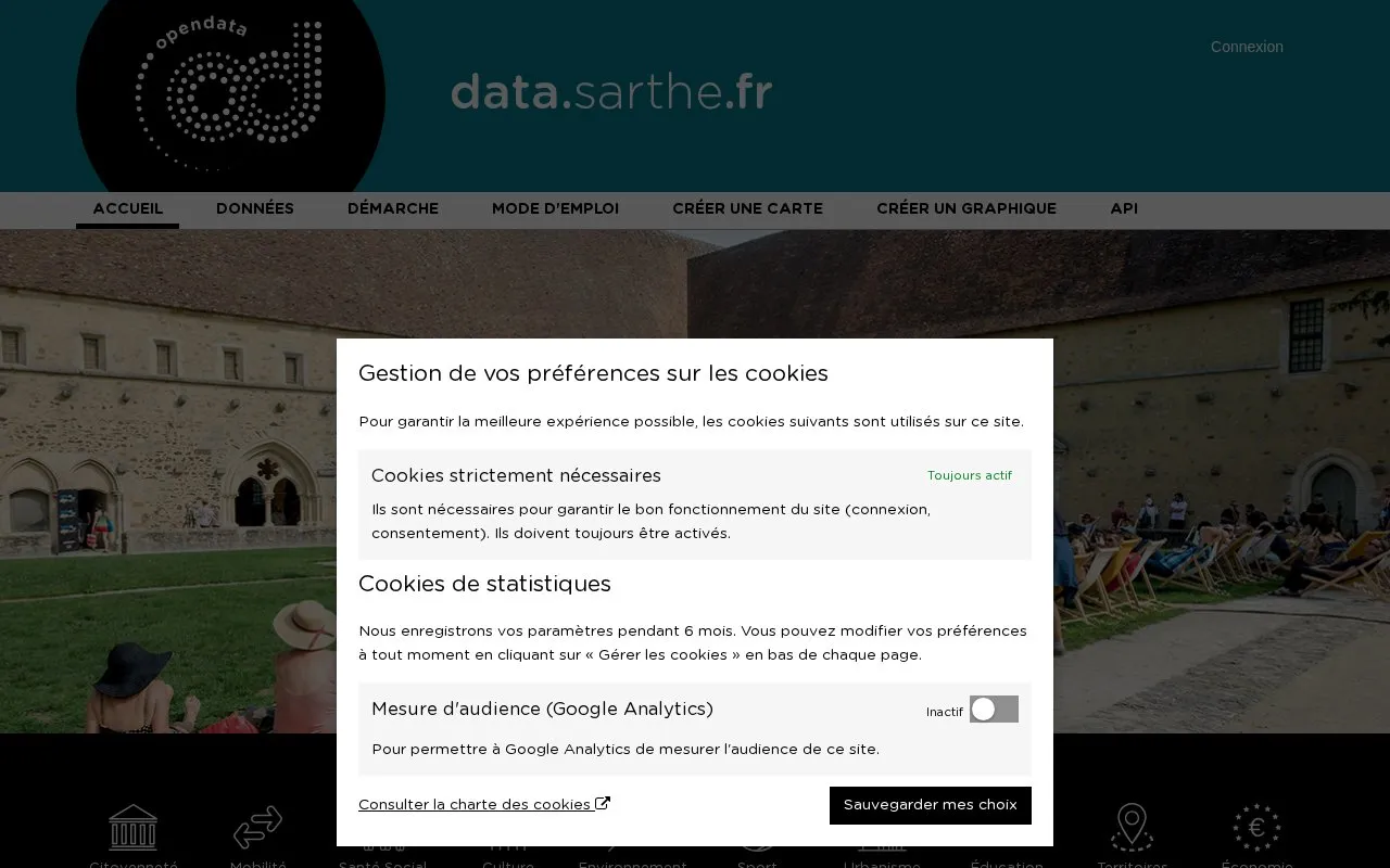 data.sarthe.fr homepage screenshot