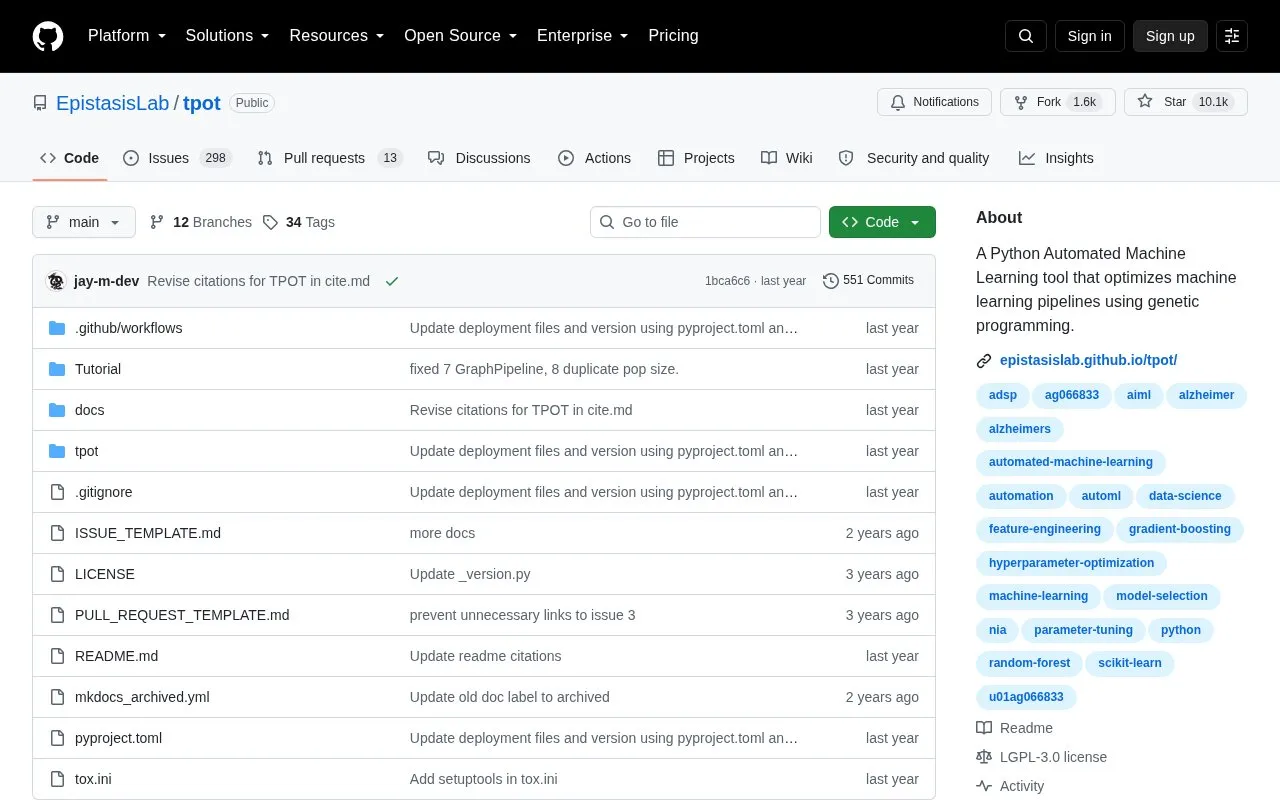 Tpot homepage screenshot