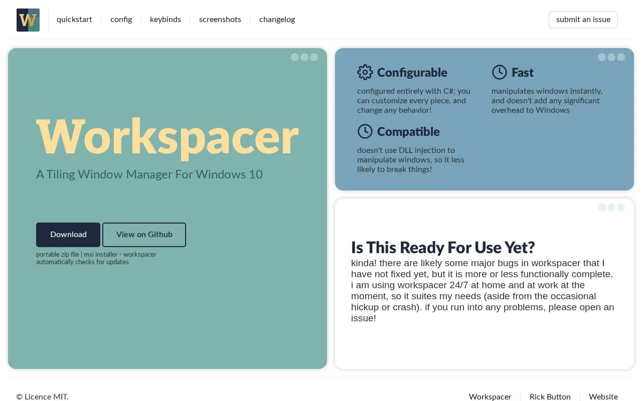WorkSpacer homepage screenshot