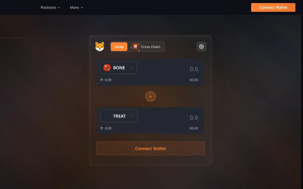 ShibaSwap V1 homepage screenshot