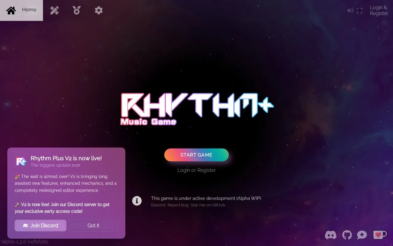 Rhythmplus homepage screenshot