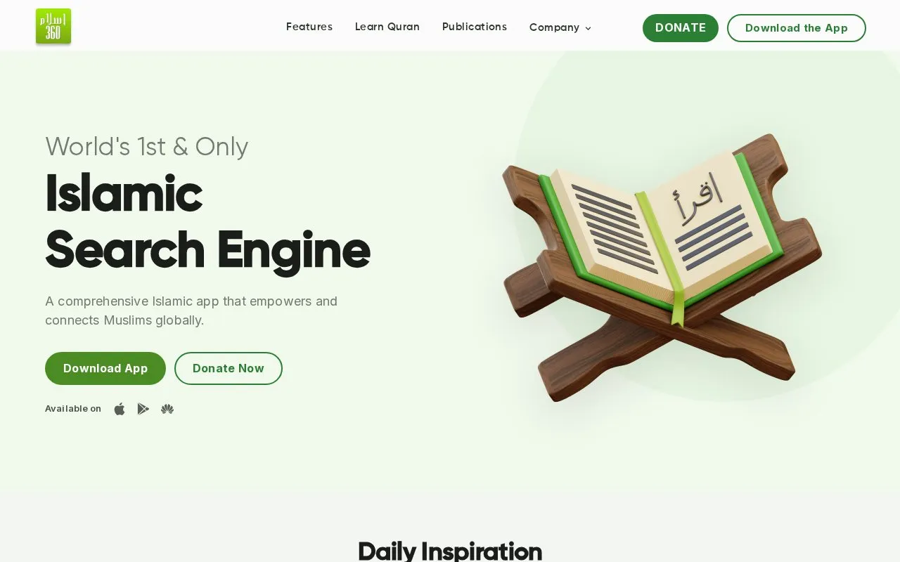 TheIslam360 homepage screenshot