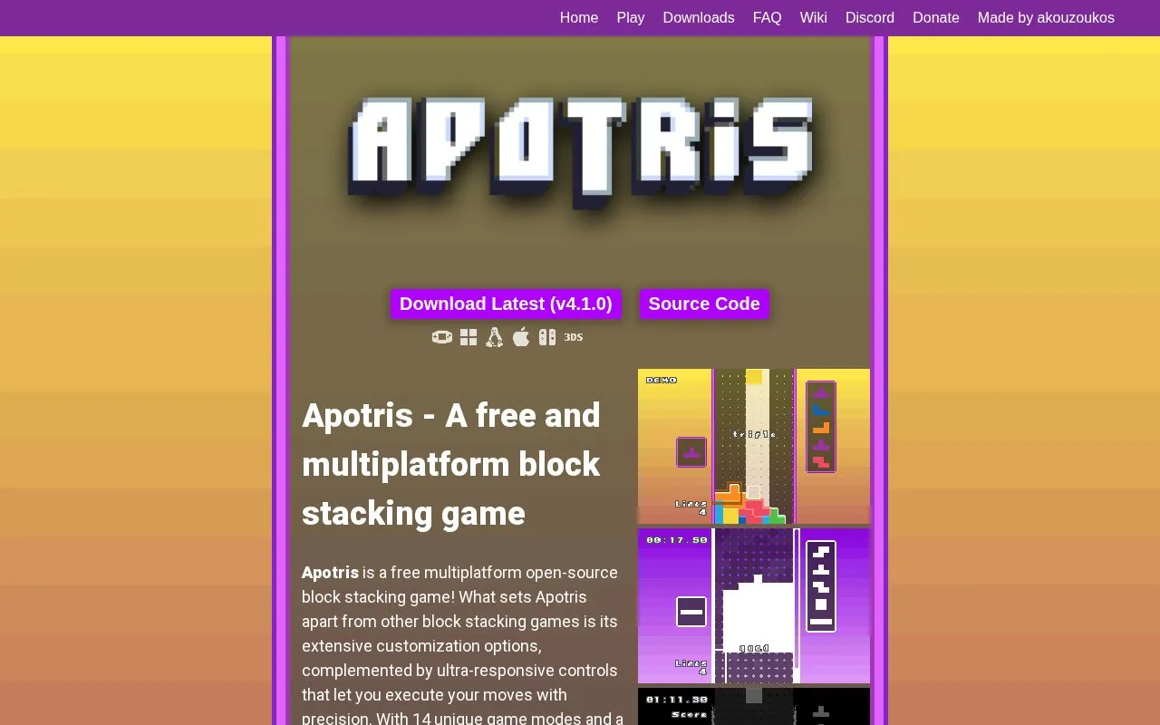 Multi-Platform homepage screenshot