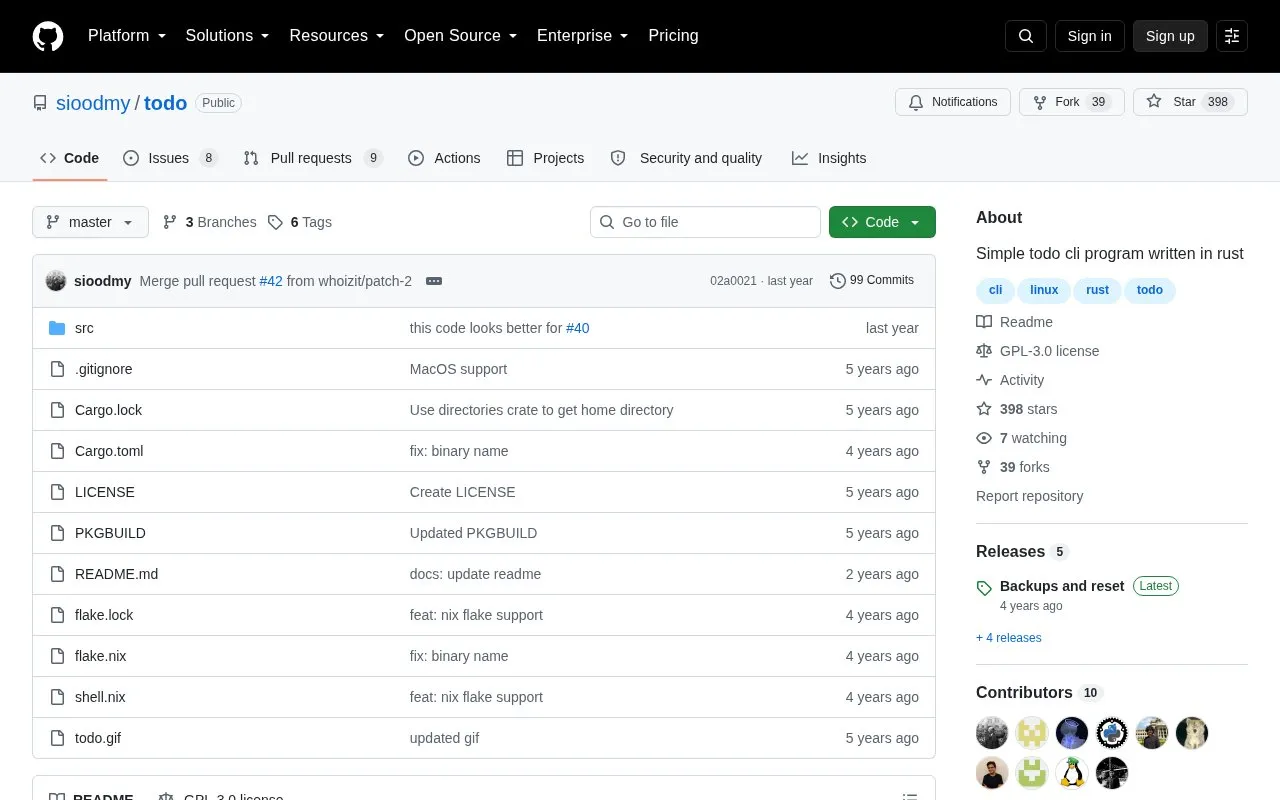 todo homepage screenshot